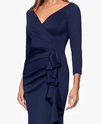 Xscape Petite V-Neck 3/4-Sleeve Dress