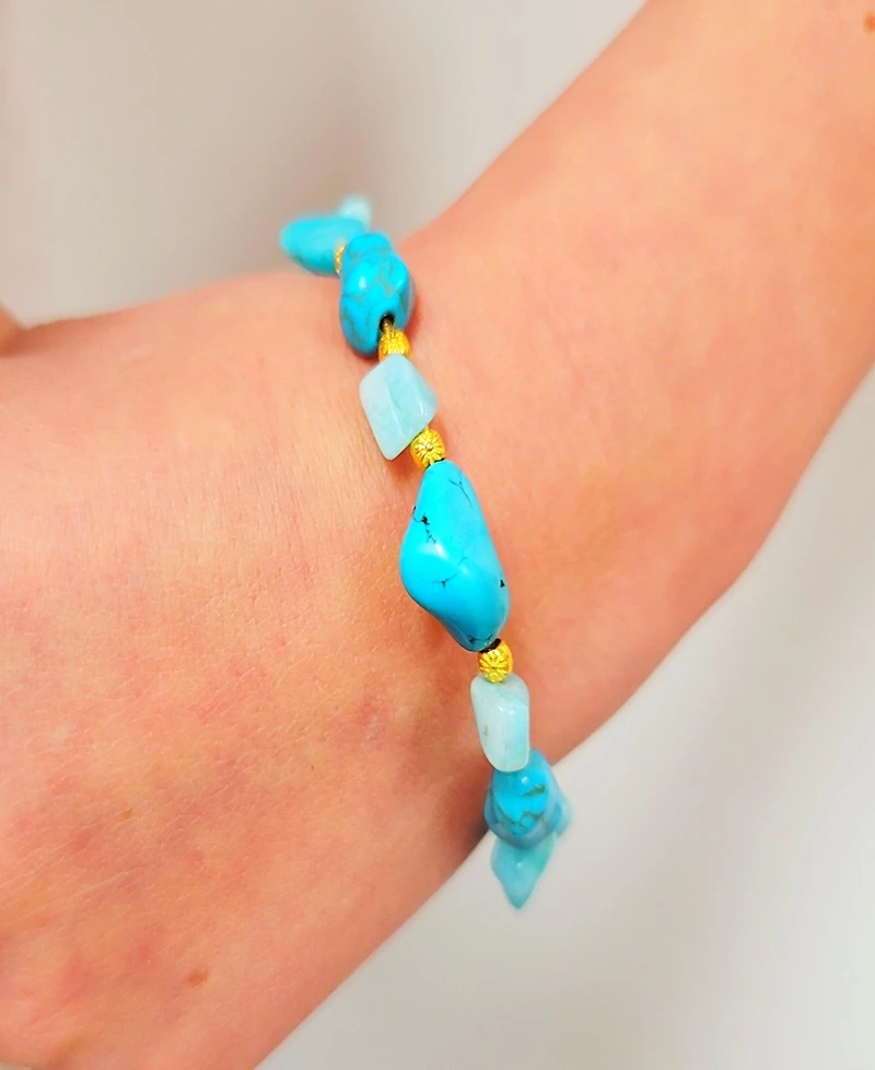 Women's Asiris Bangle with Turquoise and Amazonite Stones