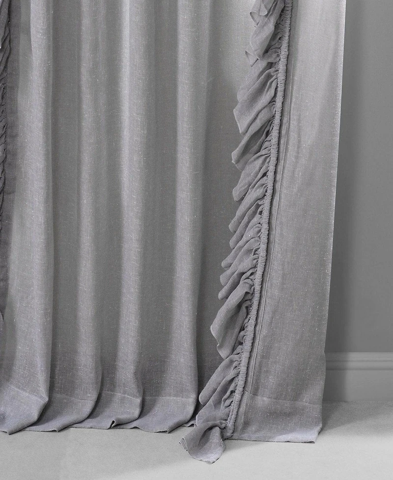 Half Price Drapes Ruffled Faux Linen Sheer Curtain