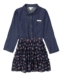 Calvin Klein Girls 4-6X Long-Sleeve Shirt Dress