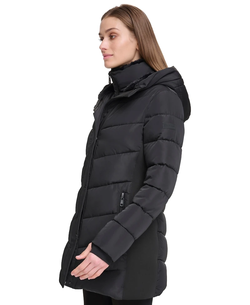 Calvin Klein Women's Lined Hooded Puffer Coat