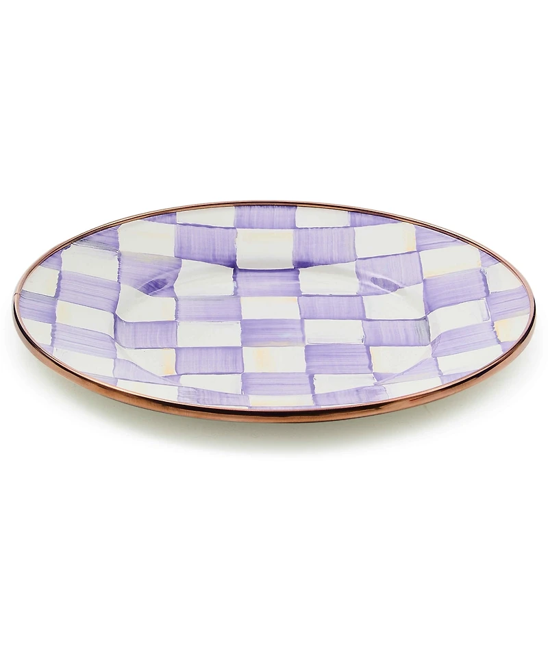 MacKenzie-Childs Violet Check Handmade Salad and Dessert Plate