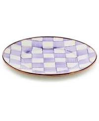 MacKenzie-Childs Violet Check Handmade Salad and Dessert Plate