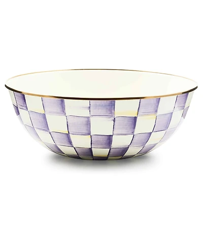 MacKenzie-Childs Violet Check Extra Large Everyday Bowl
