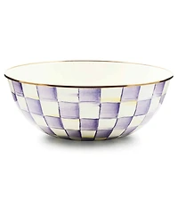 MacKenzie-Childs Violet Check Extra Large Everyday Bowl
