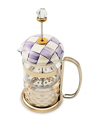 MacKenzie-Childs Violet Check Handmade French Press Coffee Maker