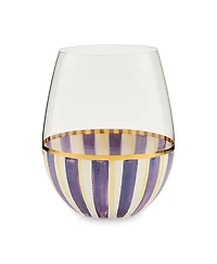 MacKenzie-Childs Violet Stripe Stemless Wine Glass