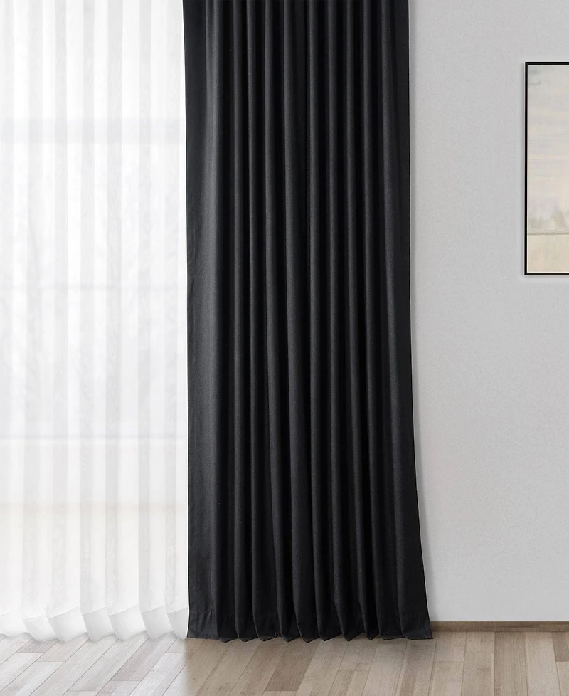 Half Price Drapes Millennial Grey Thermal Cross Linen Weave Blackout Curtain