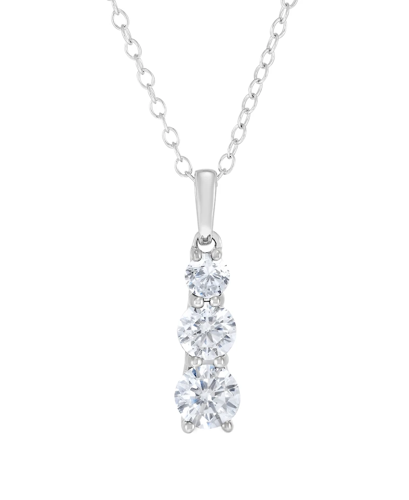 Forever Grown Diamonds Lab-Grown Diamond Pendant Necklace (1 ct. t.w.) in Sterling Silver Rhodium
