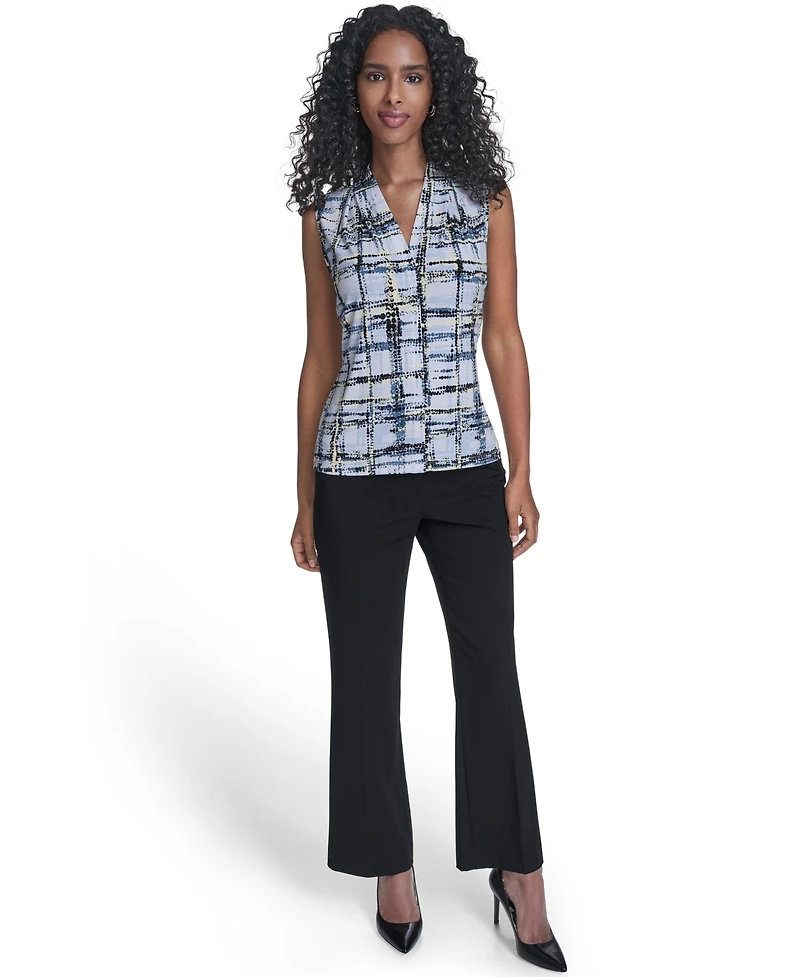 Calvin Klein Petite Printed V-Neck Sleeveless Top