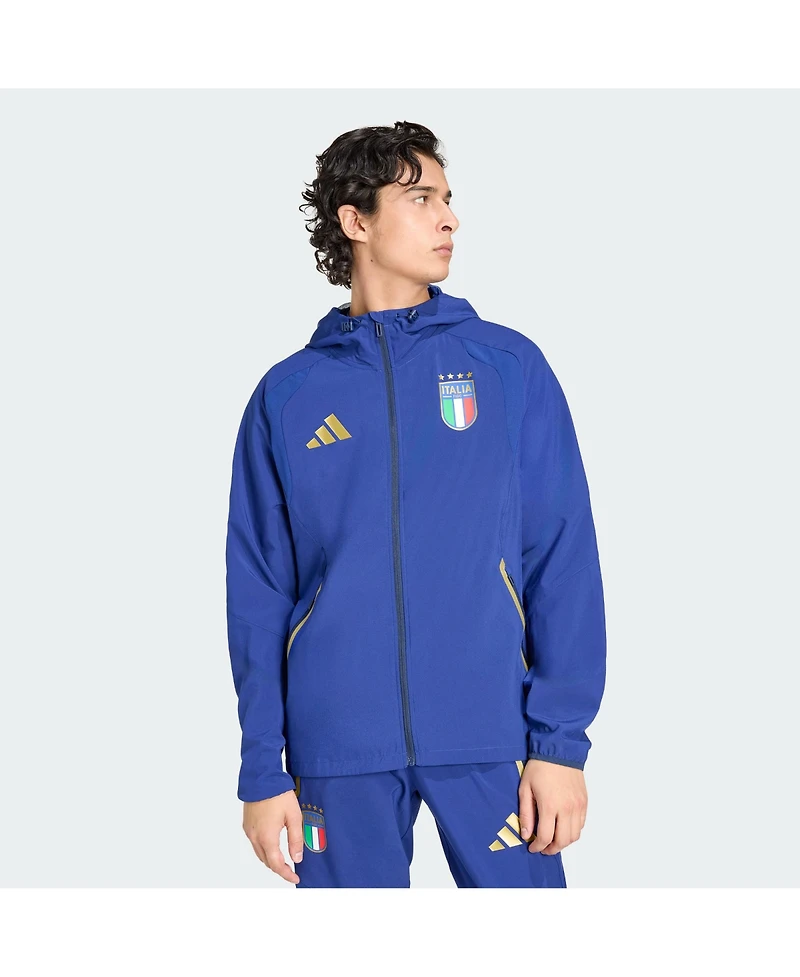 Adidas Men's Blue Italy National Team 2026 World Cup Travel Windbreaker Jacket