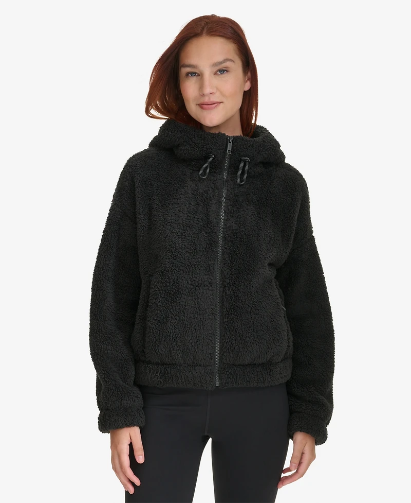 Calvin Klein Women's Performance Oversized Hooded Sherpa Jacket
