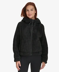 Calvin Klein Women's Performance Oversized Hooded Sherpa Jacket