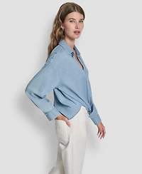 Dkny Jeans Women's Long-Sleeve Button Front Shirt