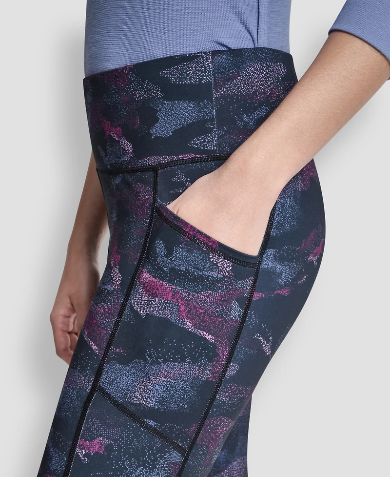 Dkny Women's Printed High-Wasit Fitness Tights Pants