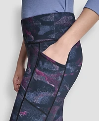 Dkny Women's Printed High-Wasit Fitness Tights Pants