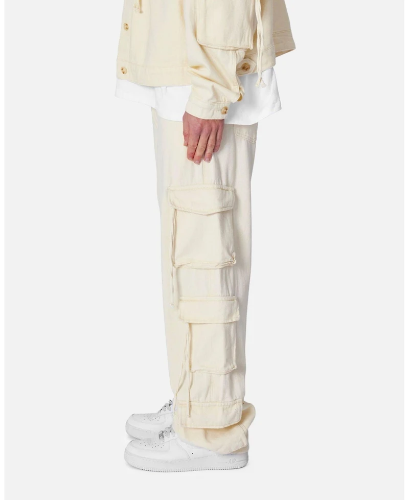 mnml Men's Brushed Twill Cargo Pants, Relaxed Fit, Multiple Utility Pockets, Adjustable Waist, Durable Fabric, Streetwear Style