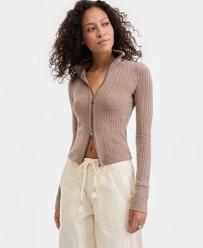 Free People Women's We The Brunch Girl Zip-Front Top