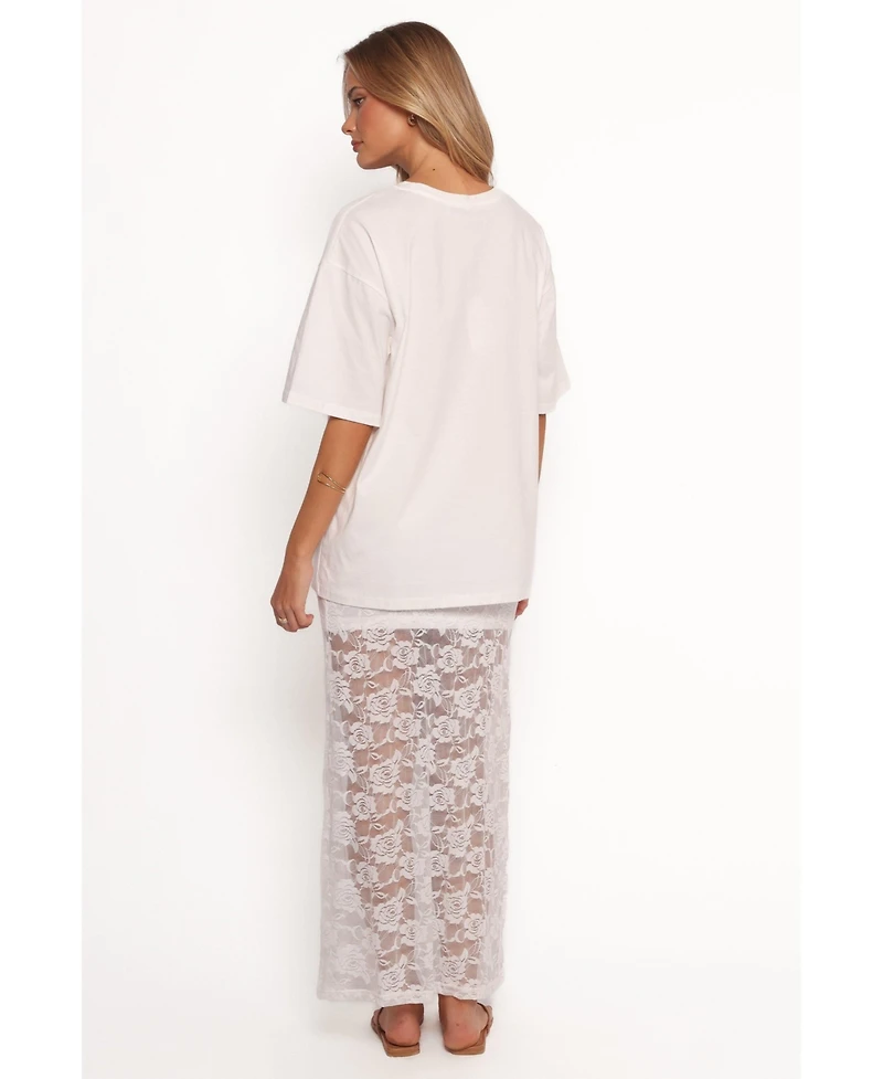 Petal and Pup Women's Laken Sheer Lace Maxi Skirt