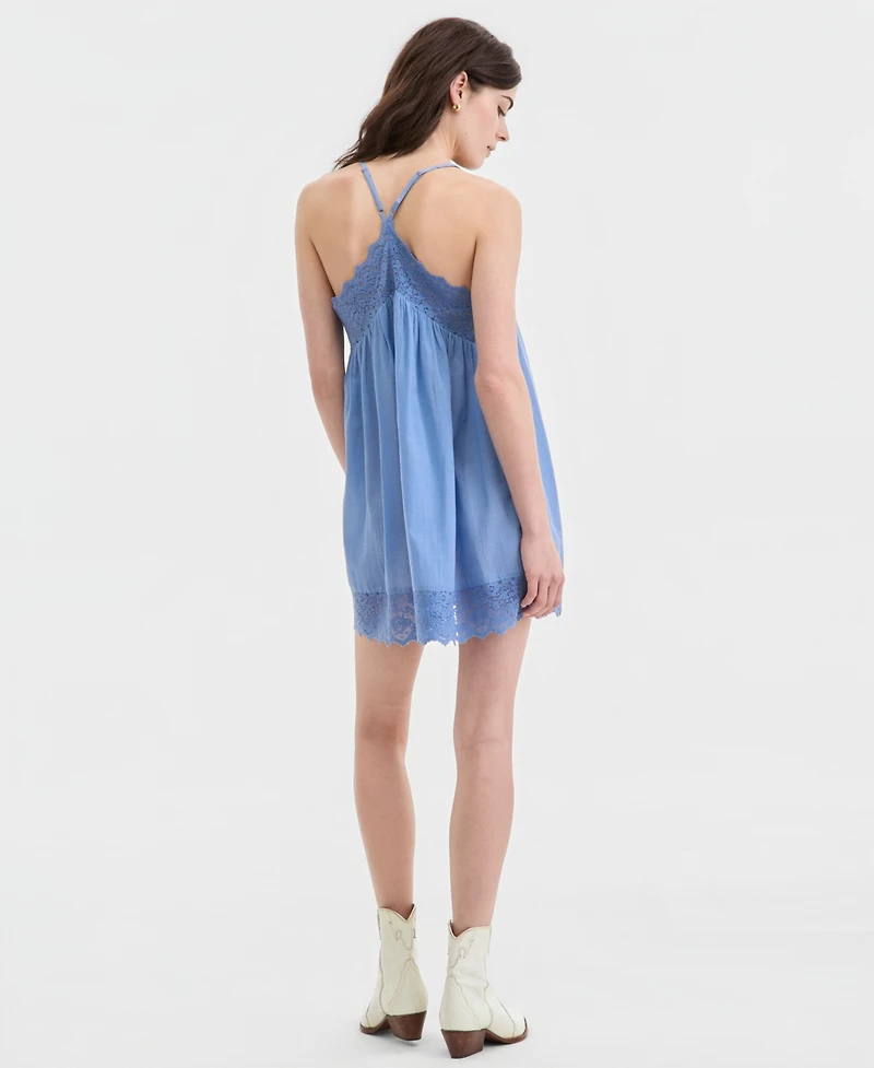 Free People Women's Fiona Lace-Trim Slip Dress