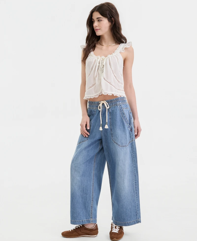 Free People Women's Mabel Lace-Trim Tank Top