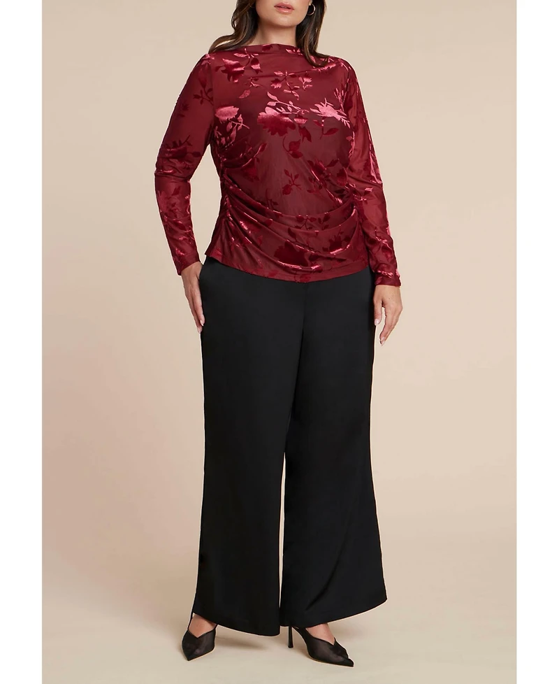 Eloquii Women's Floral Jacquard Top