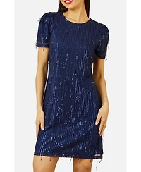 Yumi Women's Dripping Sequin Tunic Dress
