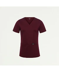 Jaanuu Women's Cesi 2-Pocket Slim Knit V-Neck Scrub Top