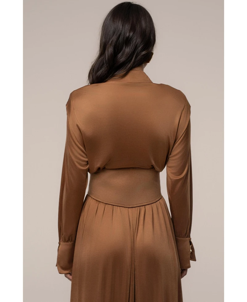 Jluxlabel Women's High Line Collar Maxi Dress