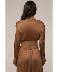 Jluxlabel Women's High Line Collar Maxi Dress