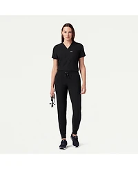 Jaanuu Women's Rhena 1-Pocket Slim V-Neck Scrub Top - Mauve Xl