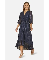 Yumi Women's Sequin Kimono Wrap Dress