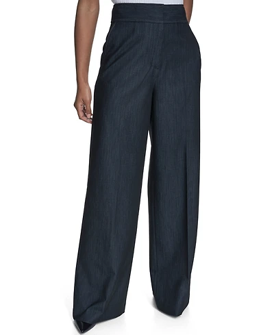 Calvin Klein Women's Faux Denim Wide Leg Pants