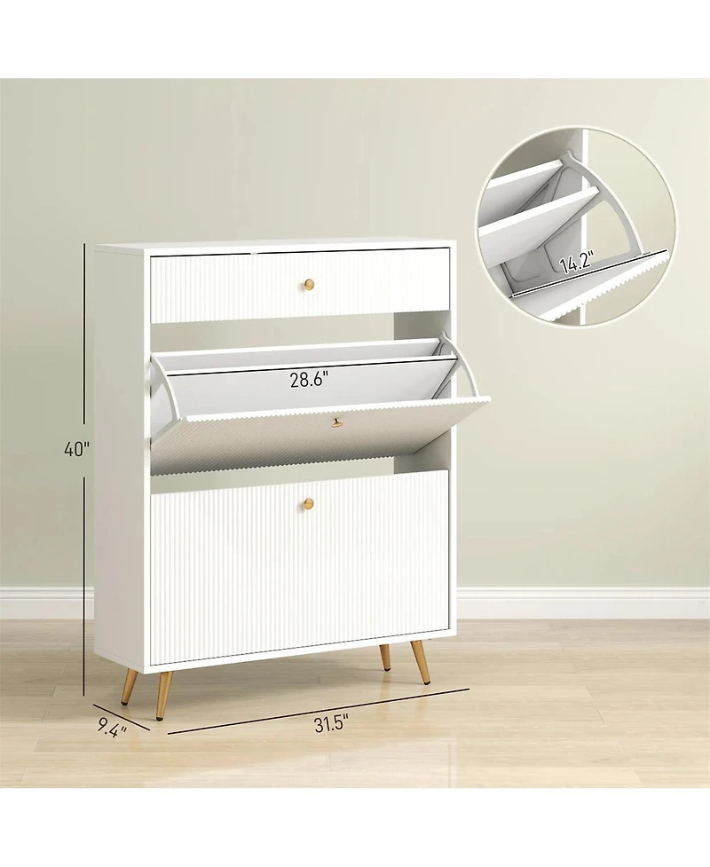 Slickblue 1Pc Mdf Adjustable Shelves for Entryway Shoe Storage Cabinet