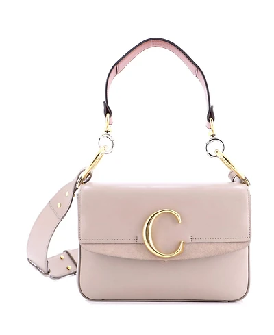 Pre-Owned Chloe Small C Double Carry Bag Leather