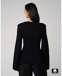 WeWoreWhat Women's Cinched Waist Peplum Sweater