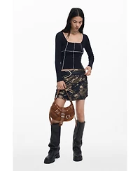 Desigual Women's Ribbed seam T-shirt