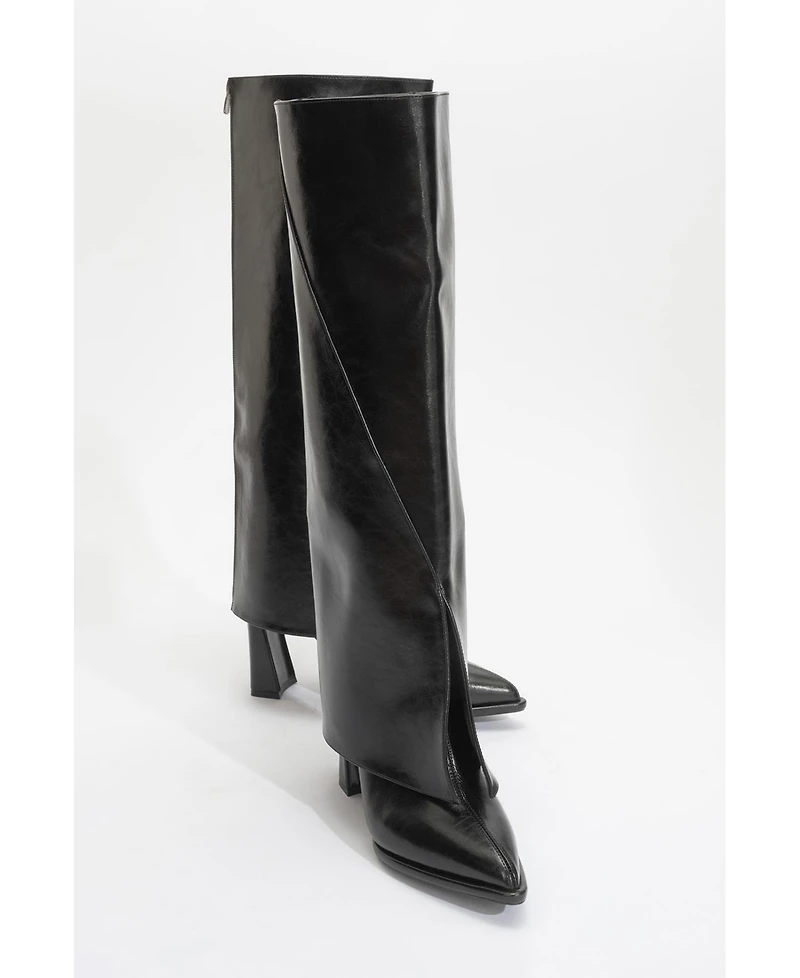 Prologue Shoes Aja Block Heel Convertible Knee High Boot (Women)
