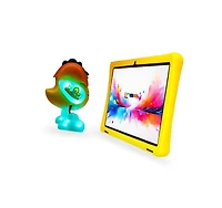 Linsay New 10.1" Tablet Octa Core 128GB Bundle with Brown Leather Case Newest Android 14