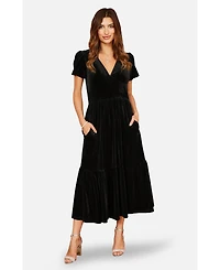 Yumi Women's Velvet Midi Dress