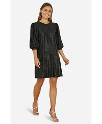 Yumi Women's Balloon Sleeve Sequin Mini Dress