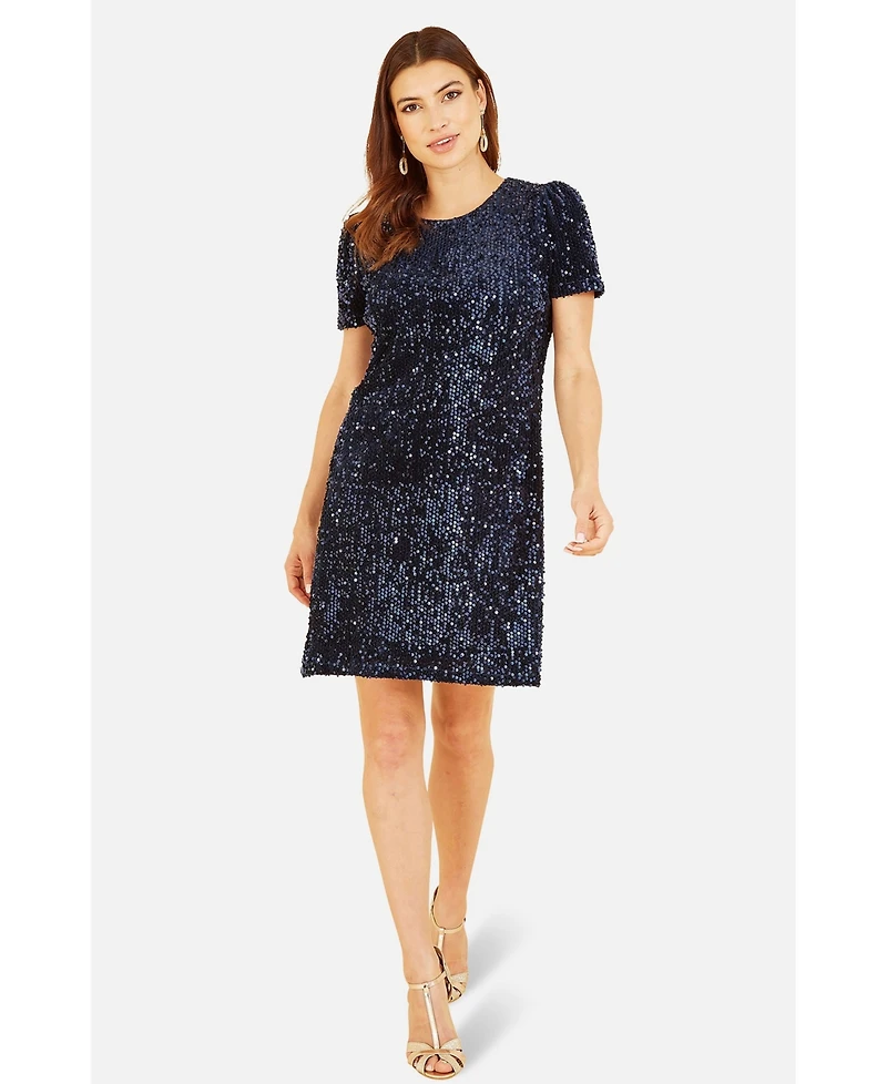 Yumi Women's Sequin Tunic Mini Dress