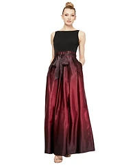 Sl Fashions Ombre Satin Bow Sash Gown