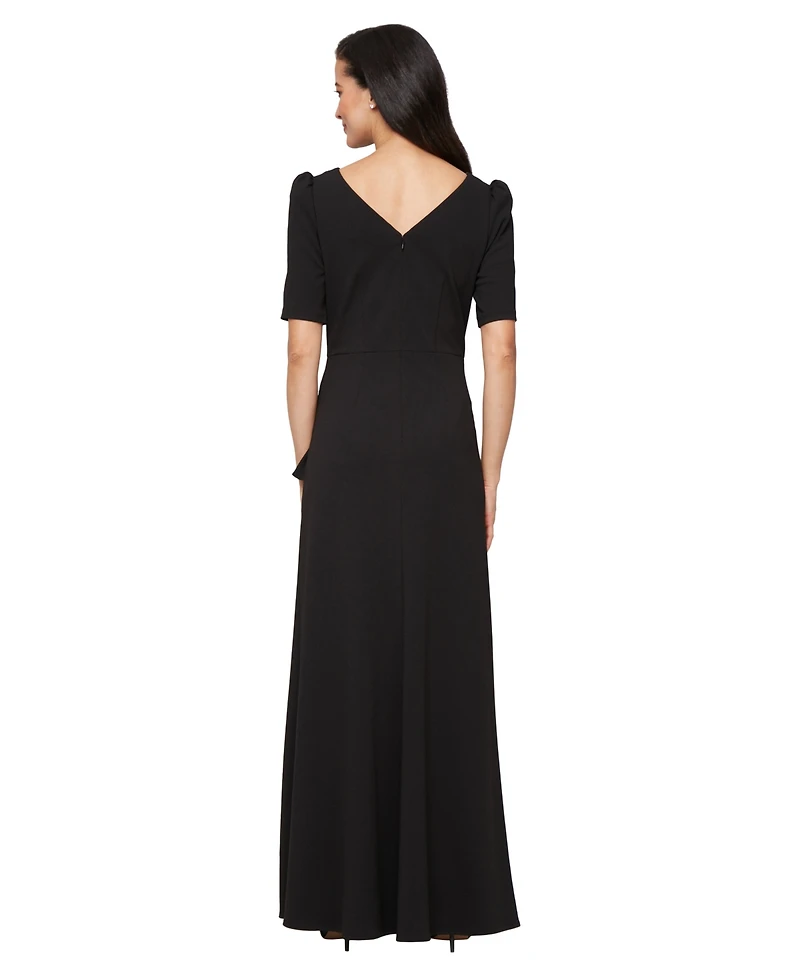 Alex Evenings Women's Embellished-Neck Ruffle Gown