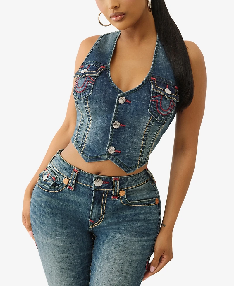 True Religion Women's Super T Denim Vest