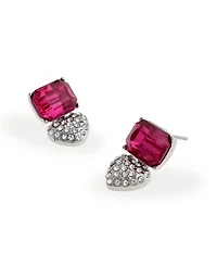 Steve Madden Faux Stone Heart Charm Drop Earrings