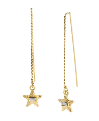 Steve Madden Faux Stone Crystal Star Charm Threader Earrings