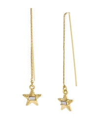 Steve Madden Faux Stone Crystal Star Charm Threader Earrings