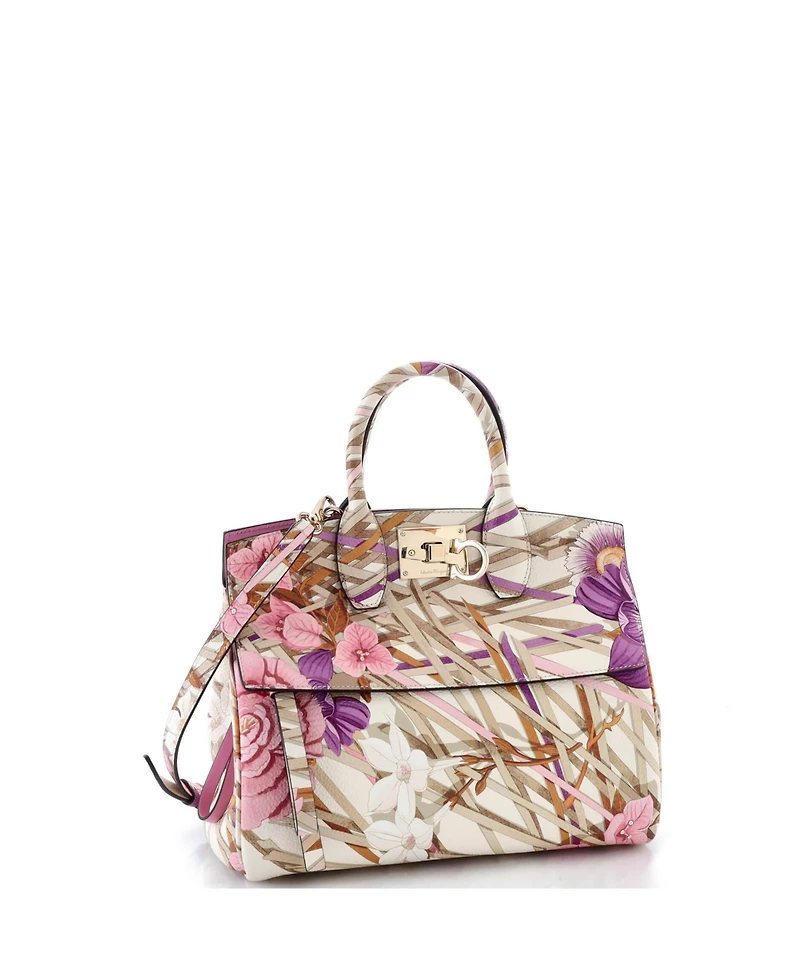 Pre-Owned Salvatore Ferragamo Small Studio Satchel Printed Leather