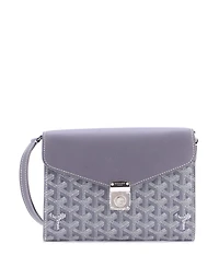 Pre-Owned Goyard Chypre Wallet on Strap Coated Canvas with Leather